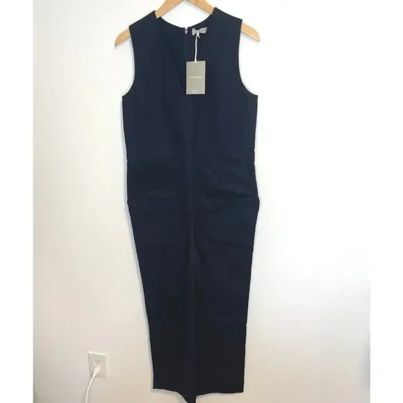 Everlane The Structured Cotton Jumpsuit In Navy Blue Size 6 New - Picture 3 of 13